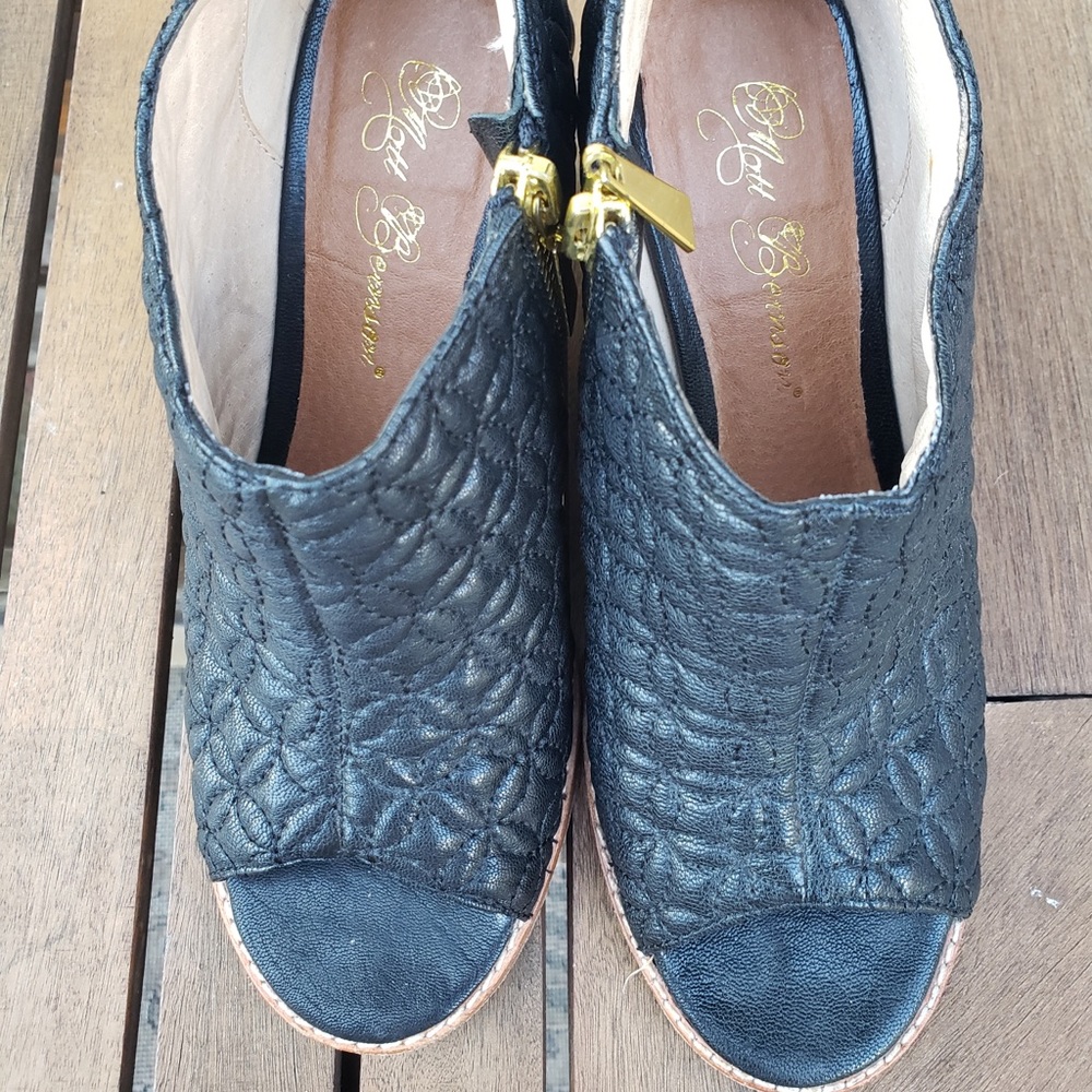 Matt Bernson Quilted Booties Open Toe, 6 - 6.5
